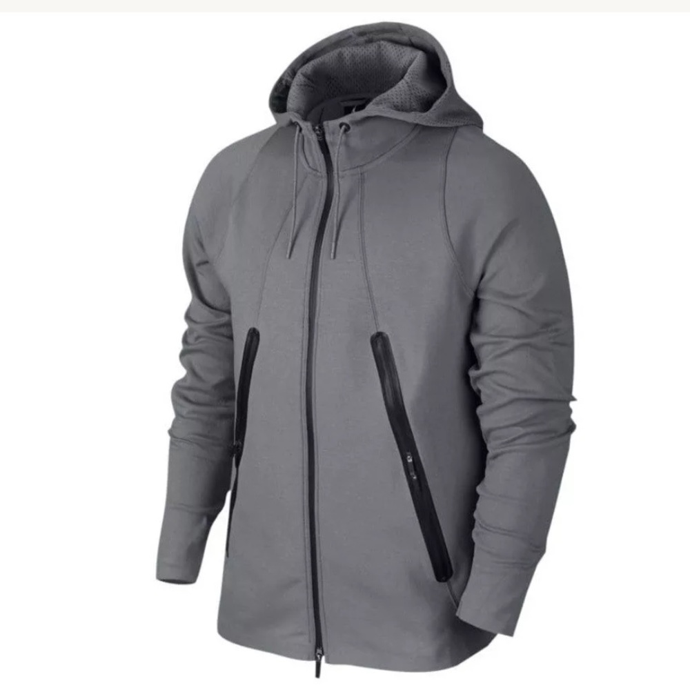 Jordan Men’s Tech Lite Full-Zip Fleece Hoodie Gray